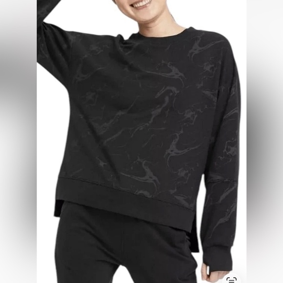 all in motion Tops - All in motion black marbled French Terry Crewneck sweatshirt Size Large